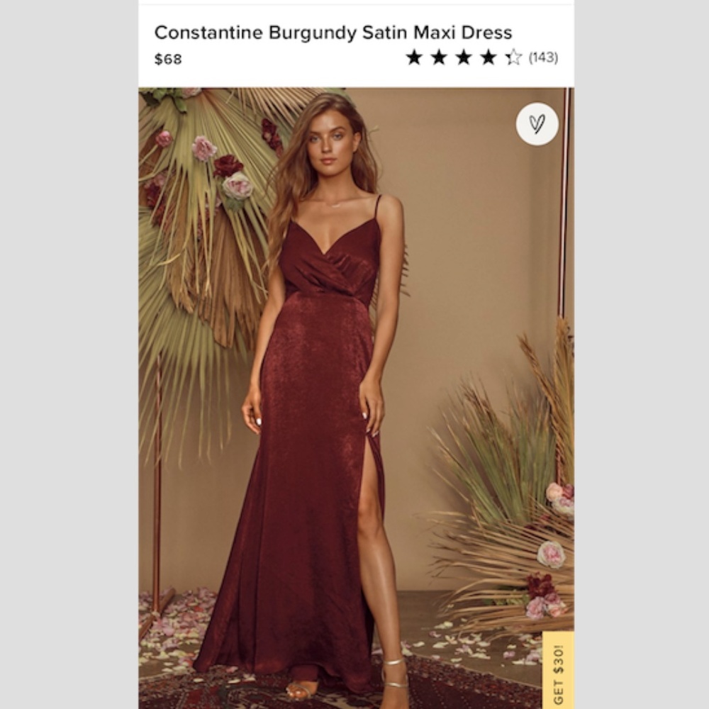 Constantine Burgundy satin Madi Dress Lulu